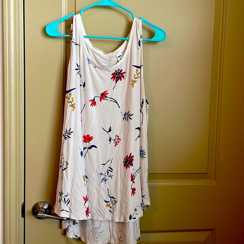 COPY - Old Navy Luxe White Floral Tank-top